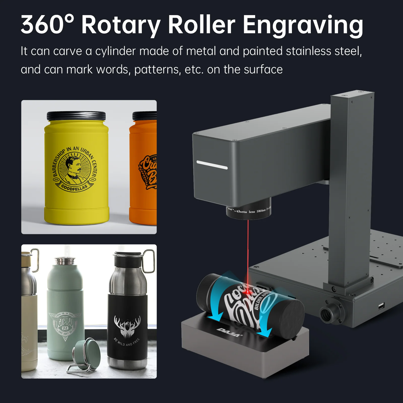 M4 Pro Mini Laser Engraving Machine metal Leather Curved Rubber Stamp 3D Photo Carving Jewelry Laser Engraving Machine