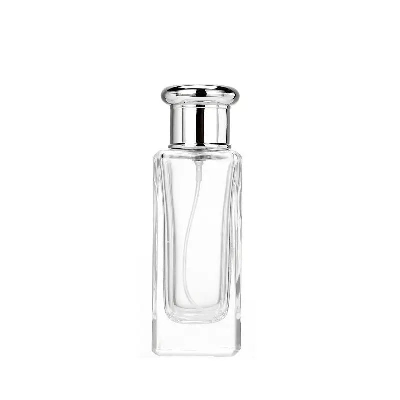 MUB Empty Jo malone High Clear Square 30ml 50ml 100ml Crimp Glass Perfume Bottle High Grade Clamp Parfum Glass Bottle