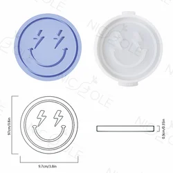 Nicole Handmade Emoticon Smiling Face Tea Cup Pot Saucer Mould Resin Cement Concrete coaster Silicone Molds