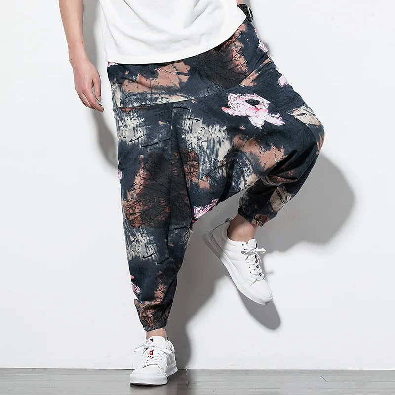 harem pants trendy floral pants slacks for men hip hop dance pants for men
