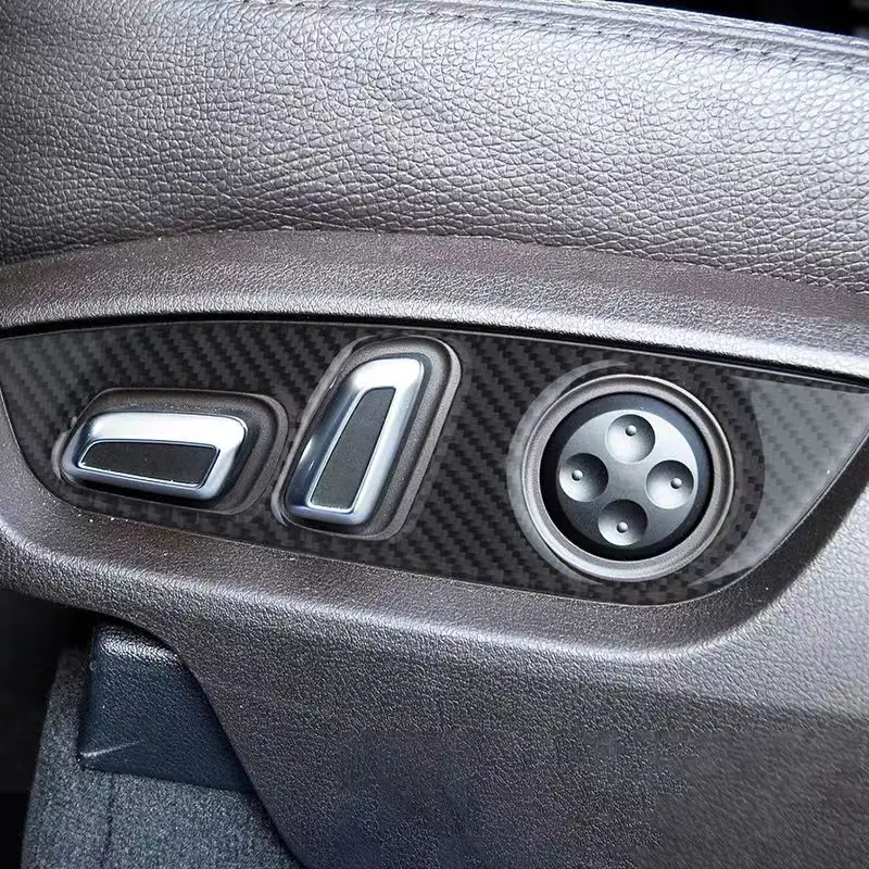 Для Audi Q7 2008-2015 ручной работы из углеродного волокна 2 шт. декоративные наклейки для регулировки сидений автомобиля аксессуары модификации интерьера