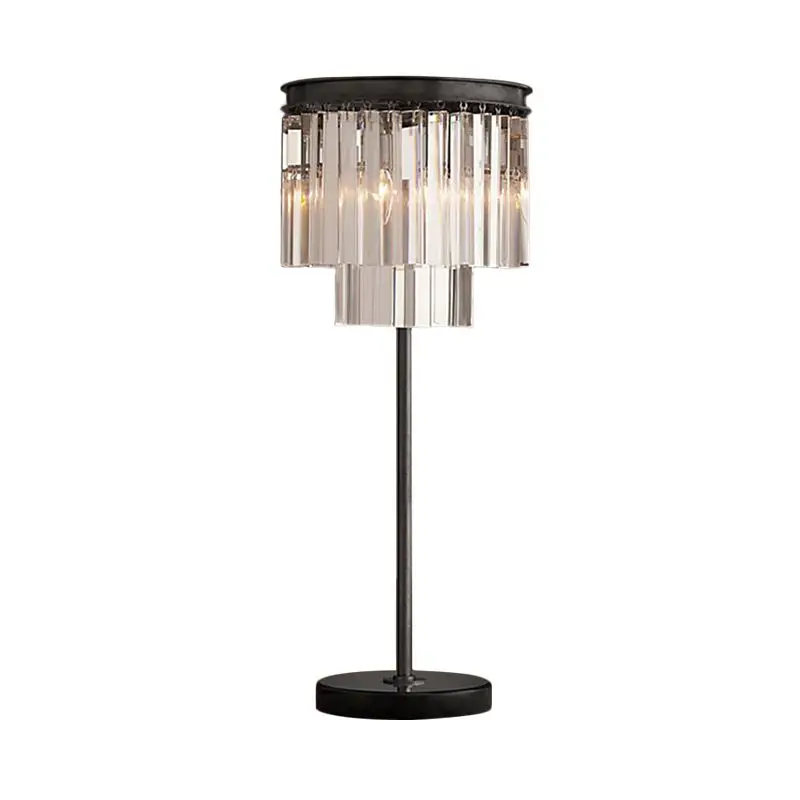 Modern Crystal Floor Lamps for Living Room Clear Smoke Cristal Corner Standing Lamp Indoor Bedroom Table LED Lighting Fixture