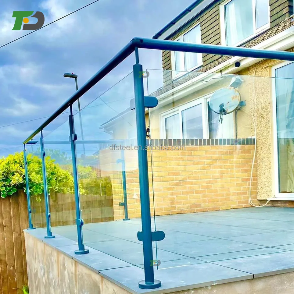 DF Hot Selling Stainless Steel Balustrade Stair / Balcony Glass Railing Post Deck Railing System