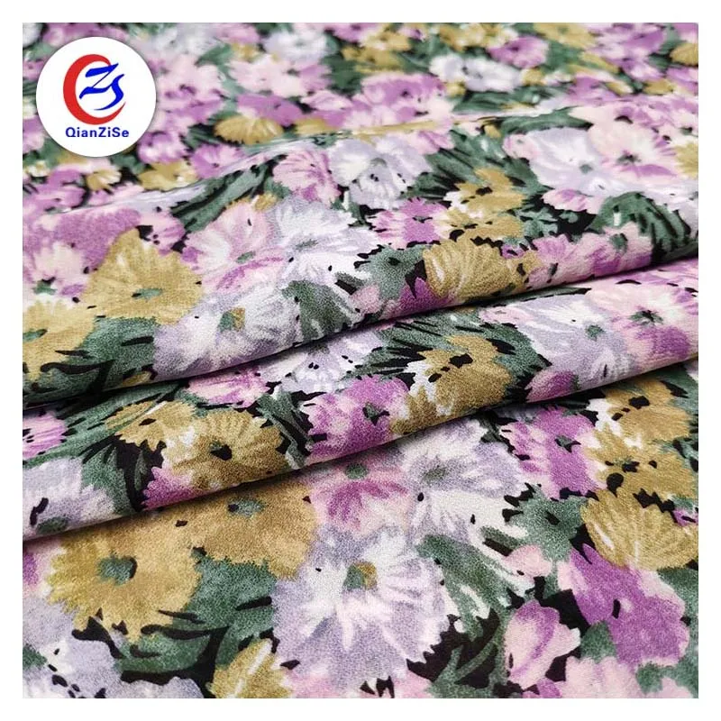 Рулон атласной цветочной ткани для модной одежды, китайский поставщик