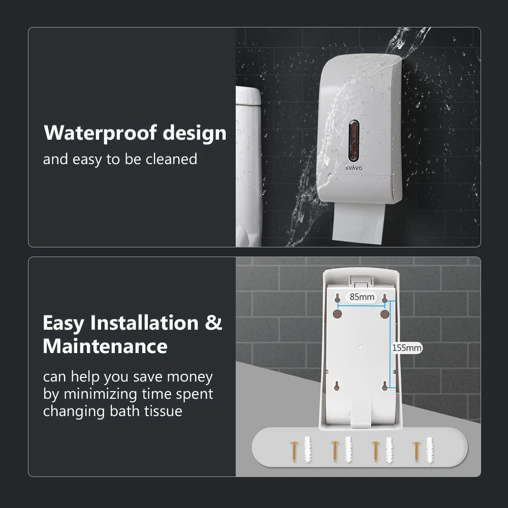 Hot sales Toilet Kitchen dispensador de papel Wall mounted ABS plastic tissue box paper holder Dual roll paper towel dispenser