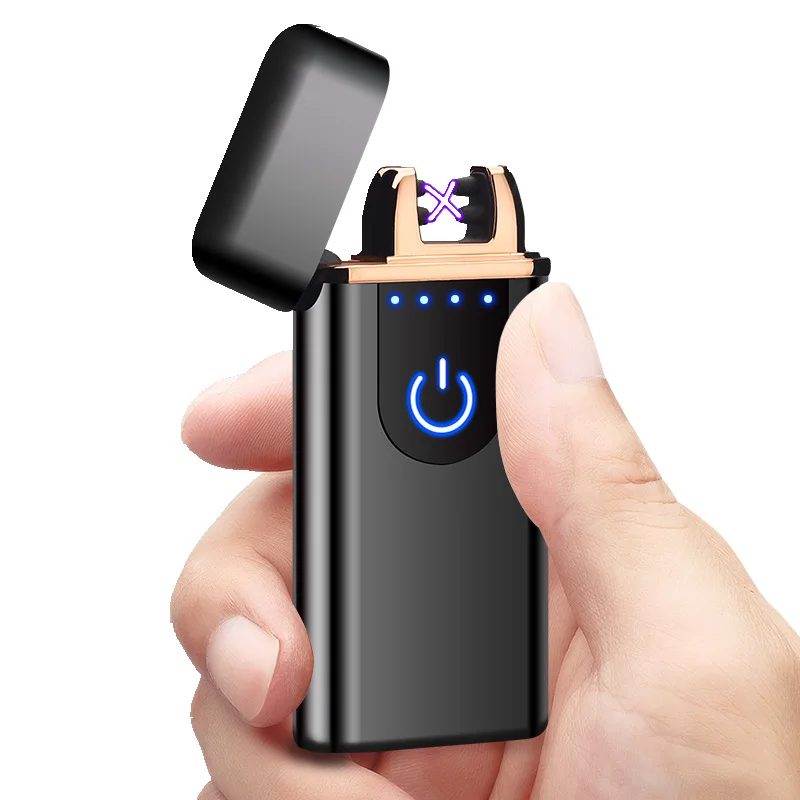 Fashionable Windproof Arc USB Electric Lighter Customized Logo for Torch Smoking Cigars BBQ New Product