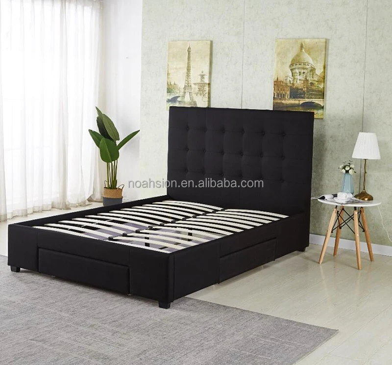 Двуспальная кровать PU светодиодная кровать