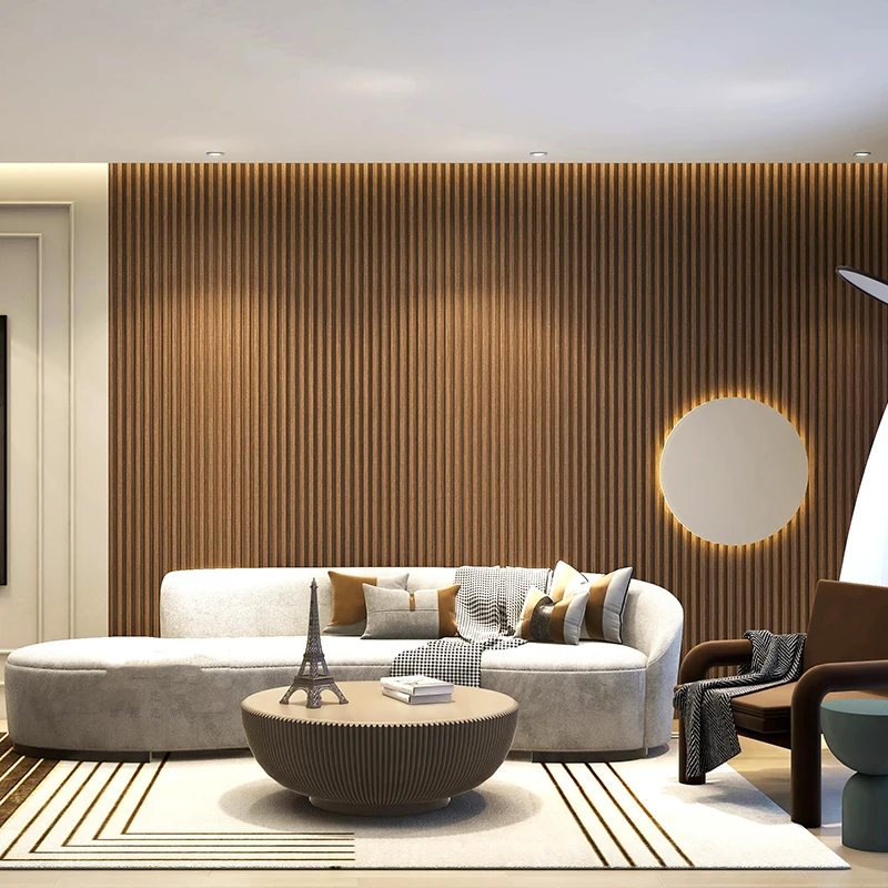prefabricated house indoor exterior decoration co extrusion panel wpc wall ceiling cladding  Wooden Grain   Slatted Wall Panel