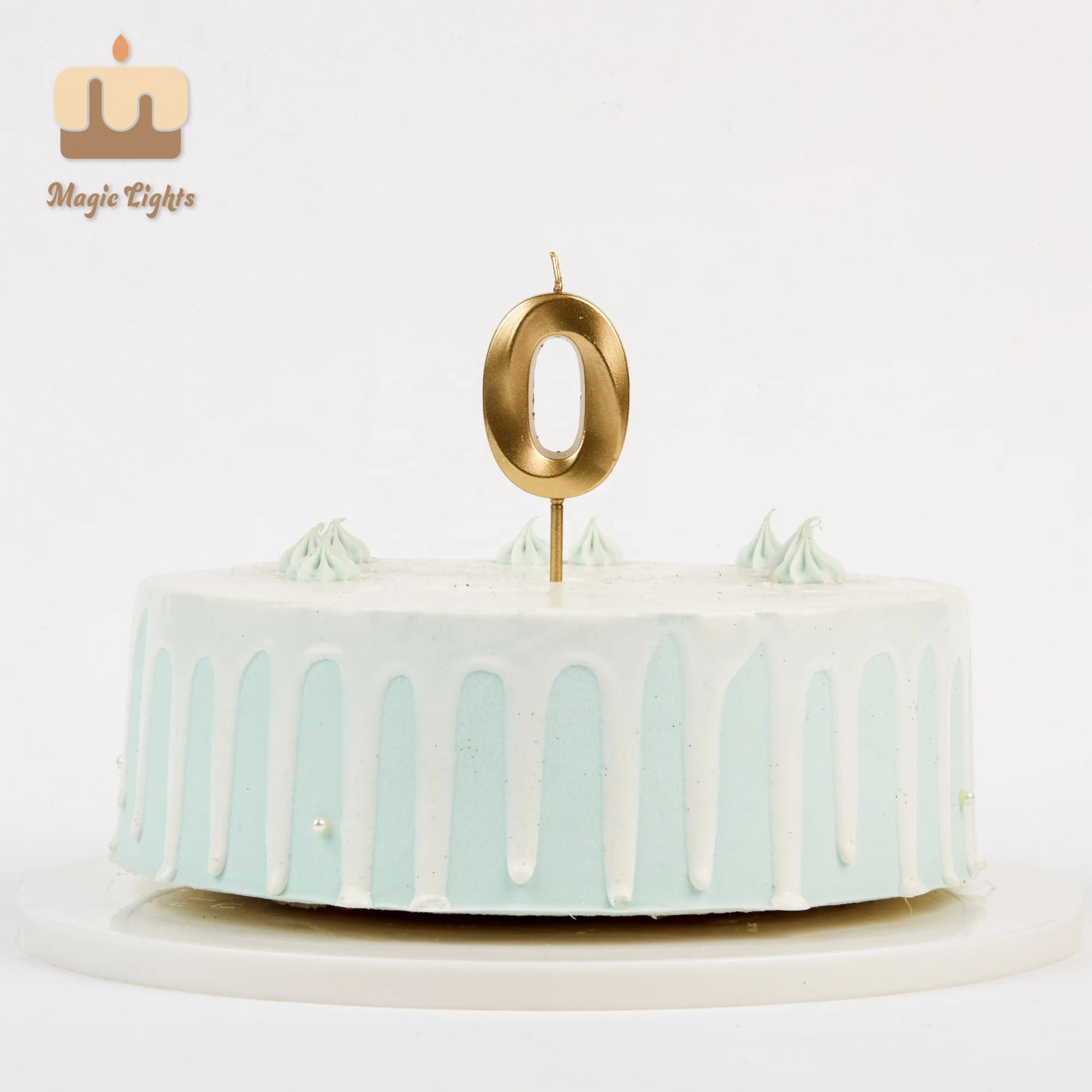 Home Decoration 0 to 9 Happy Birthday Cake Party Gold Number Candle for Birthday and Wedding