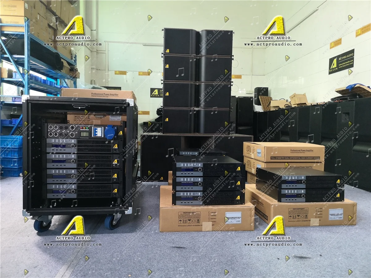 LA8 AMP Rack  4 Channel 1500W LA8 Amplifier KR208+SB18+LA8 RAK