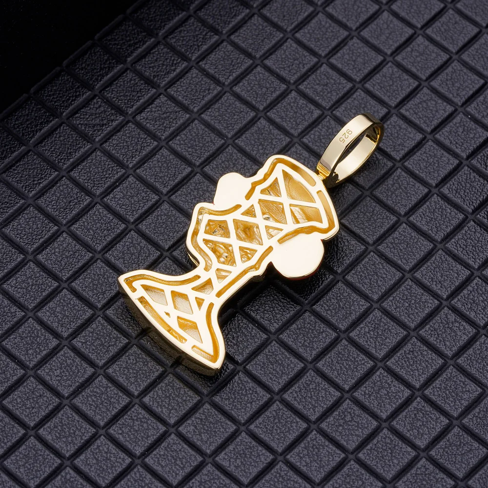 Creative Design Red Black White Zircon Enamel Smile Monkey Animal Different Style Trend Hallow Cage NFT Silver Pendant for men