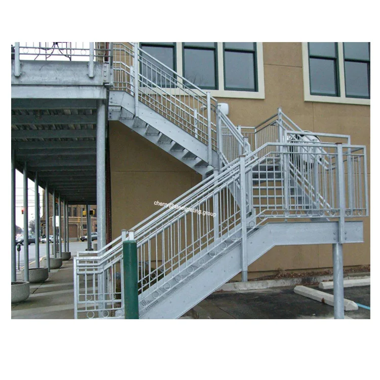 Custom outdoor metal stairs wirh outdoor metal stair treads&metal stairs railing