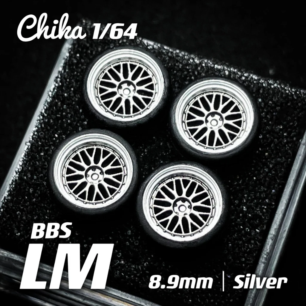 Chika Nabes 1/64 Car Model Wheels 8.9mm 9.6mm Tires Wheel VSXV VSKF WORK S1 T7R DH NISMO LMGT1 BBS LM LM-R Watanabe Kiwami TE37