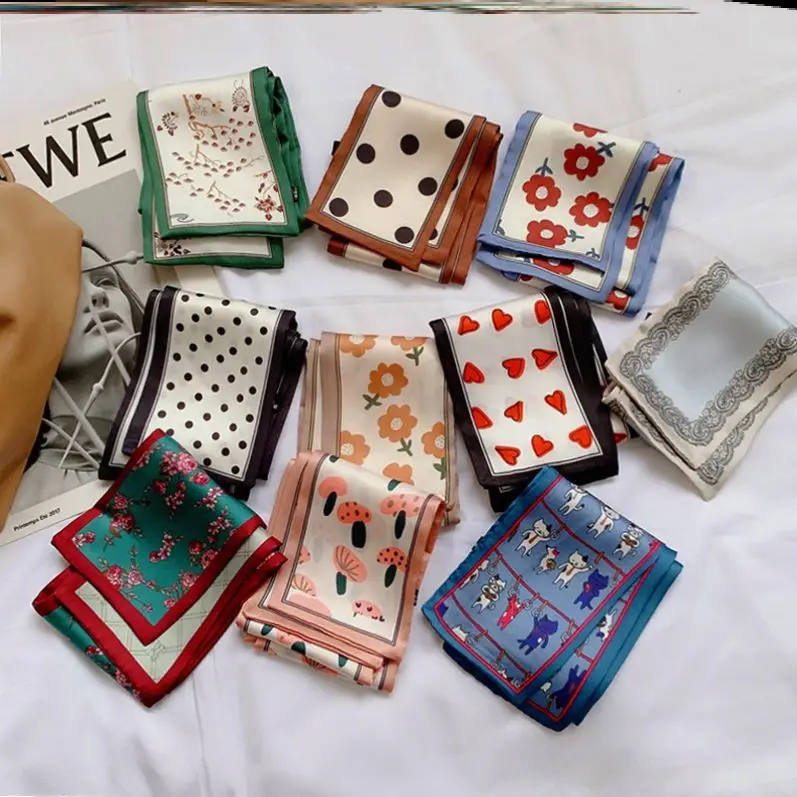 
2021 silk knot girl wholesale designer French scarf Tie hair ribbon luxury latest extension hair accessories headbands for women 