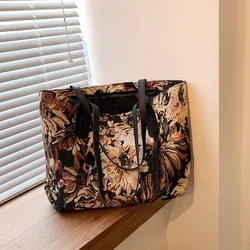 Design Women Painting Embroidery Shoulder Bags Art Prints Tote Handbags High Capacity