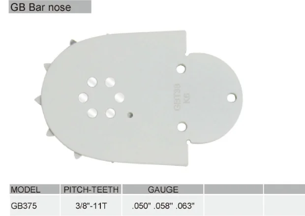 Chain saw steel guide bar nose for replacement bars