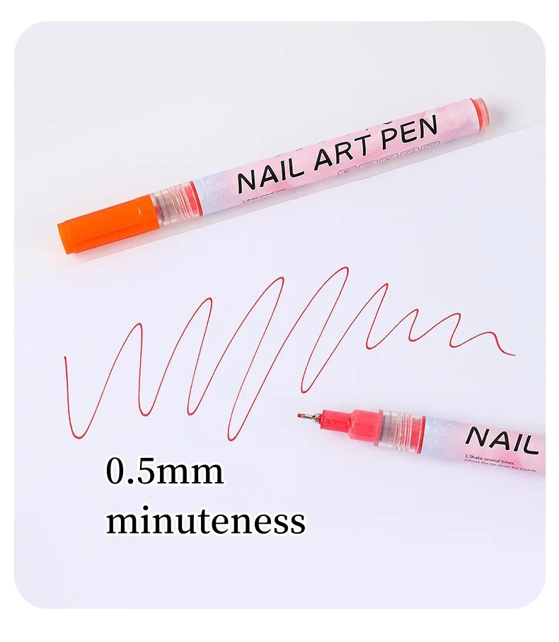 12 Color Manicure Pen Graffiti Details Design Drawing Abstract Lines Nail Art Painting Acrylic marker pen with 0.5mm needle tip