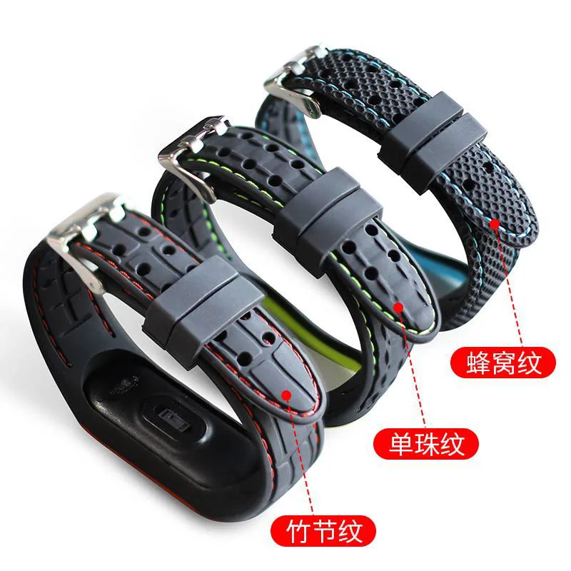 Coolyep Factory Wholesale Silicone Correas Wrist Strap For Xiaomi Mi Band 7 6 5 4 3 Miband Bracelet Watch Band