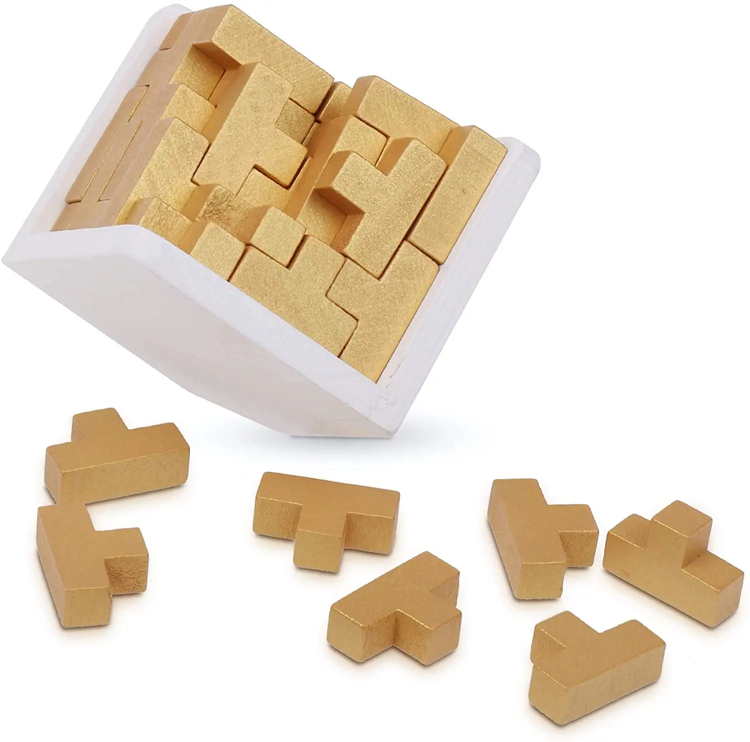 Wooden Brain Teaser Puzzles Wooden Blocks 3D Montessori Toys Intelligence Puzzle Educational Block Games For Kids And Adults