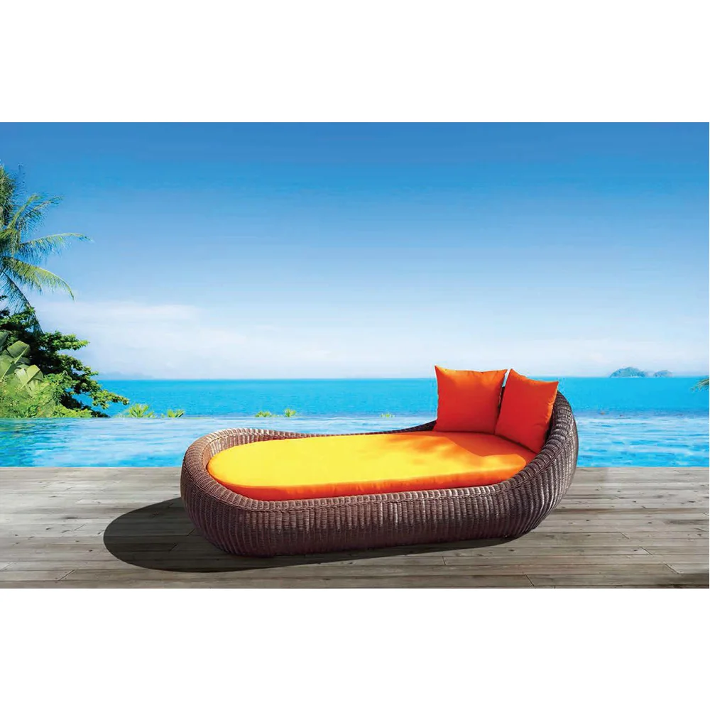 
OC024 - Outdoor Furniture Swimming Pool Sun Lounger Plastic Luxury Sunbed Customised Beach Frame Rattan 