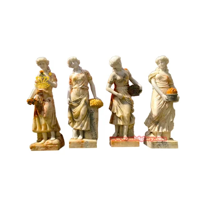 Outdoor Landscape Design ornaments sculpture Modern Marble Four Seasons Goddess Statues