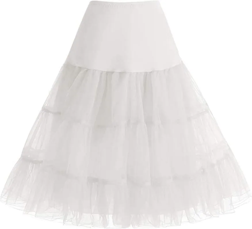 Multi Colors Adult knee-length petticoat skirts in white Black color Women Vintage Underkirts Tutu Crinoline Petticoat