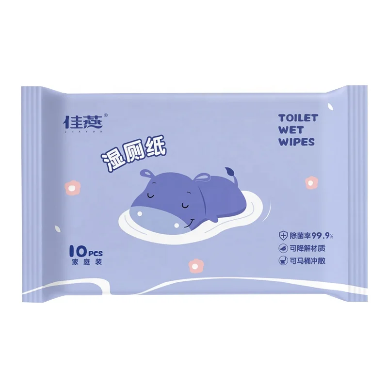 Custom Manufacturer Toilet Eco Friendly Sanitizing Wet Tissue Antibacterial Cleansing Flushable Wet Wipes