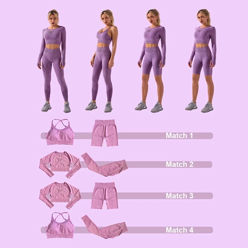 Seamless Activewear Wear Solid Color Hollow Out Workout Gym Sets For Women Sport Suit Yoga Set