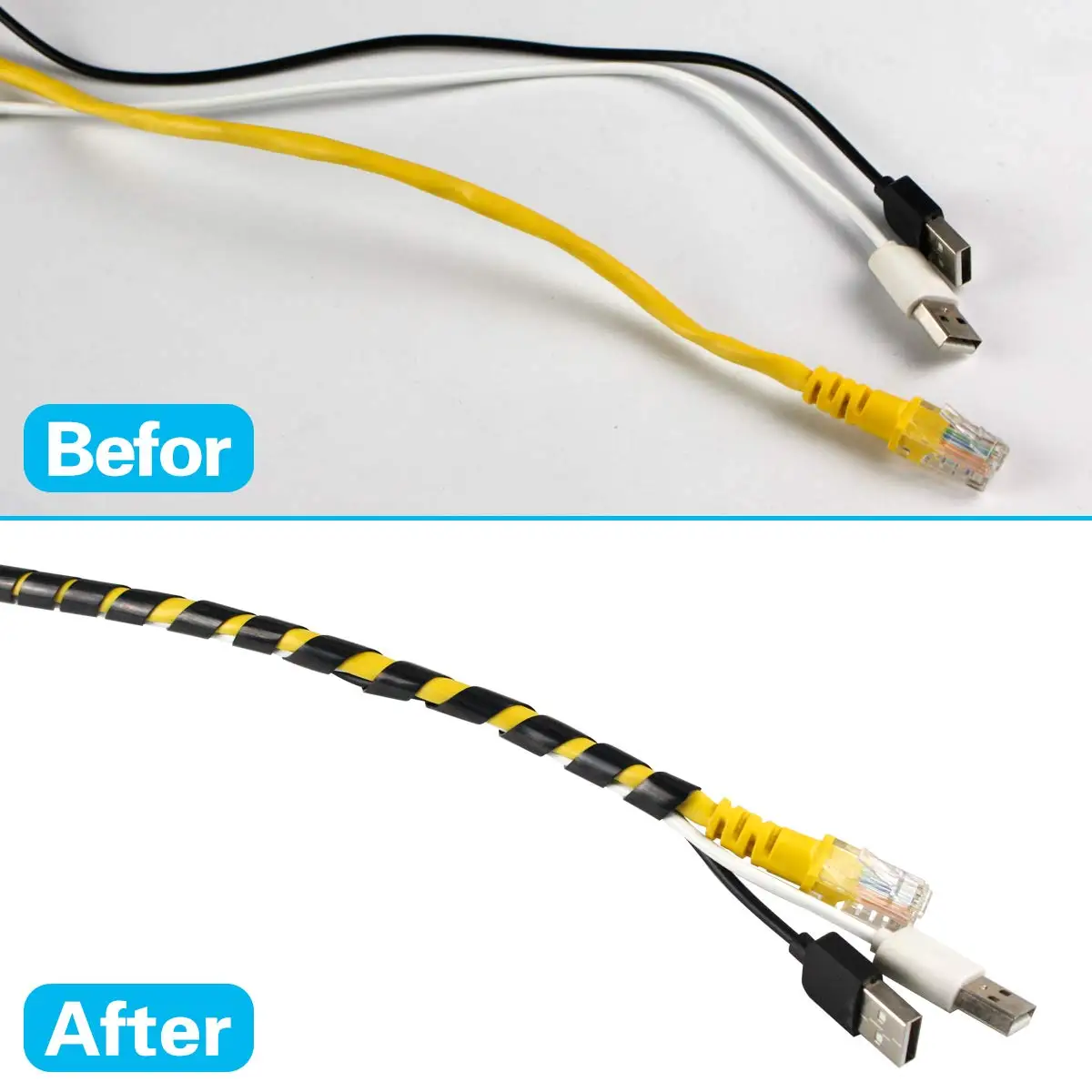 cable tidy organizer spiral cable binding wrap for wire harness management