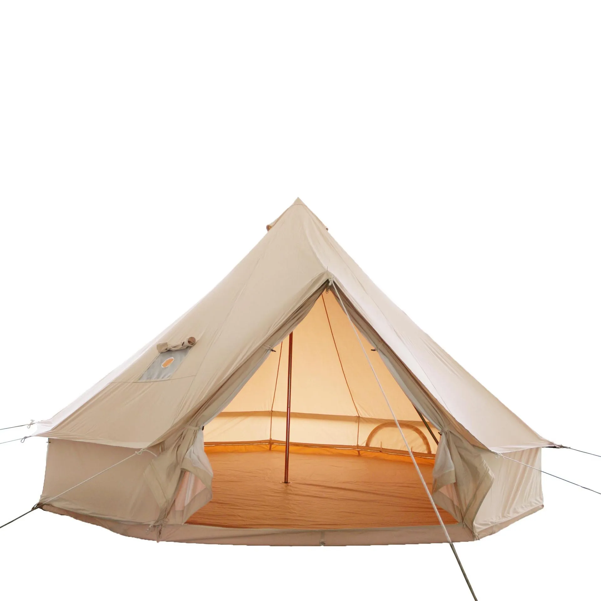 Outdoor Camping Heavy Duty Oxford 5-8 Person Belle Tent Cotton 5 7 M Canvas Fabric Luna Bell Tent