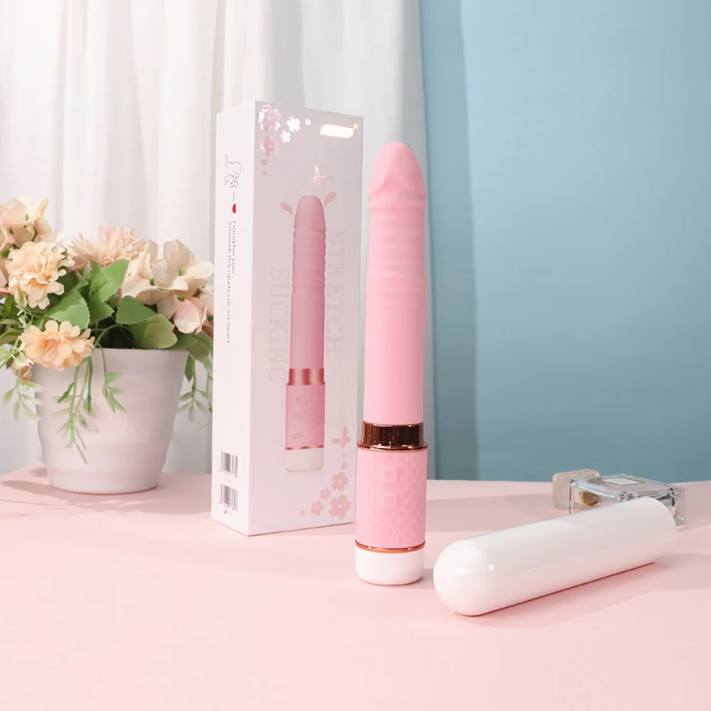 Wholesale Adult Products Heating Double Sided 10 Frequency Mode Sucking Telescopic Mini Vibrator For Women