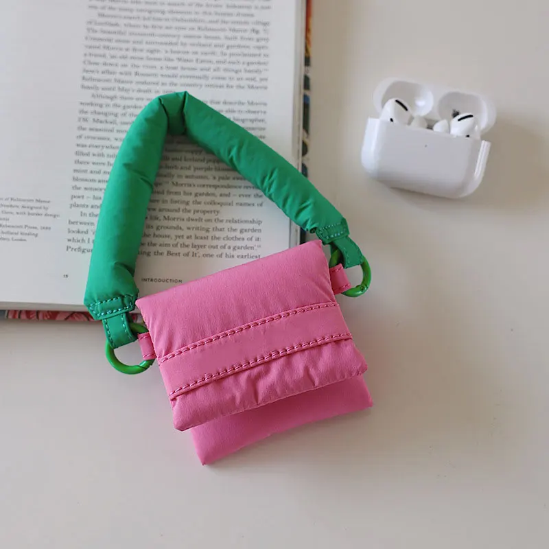2023 Korean Edition New Mini Fabric Handheld Small Bag  Cute Mouth Red Packet Data Cable Earphone Storage protection pouch Bag