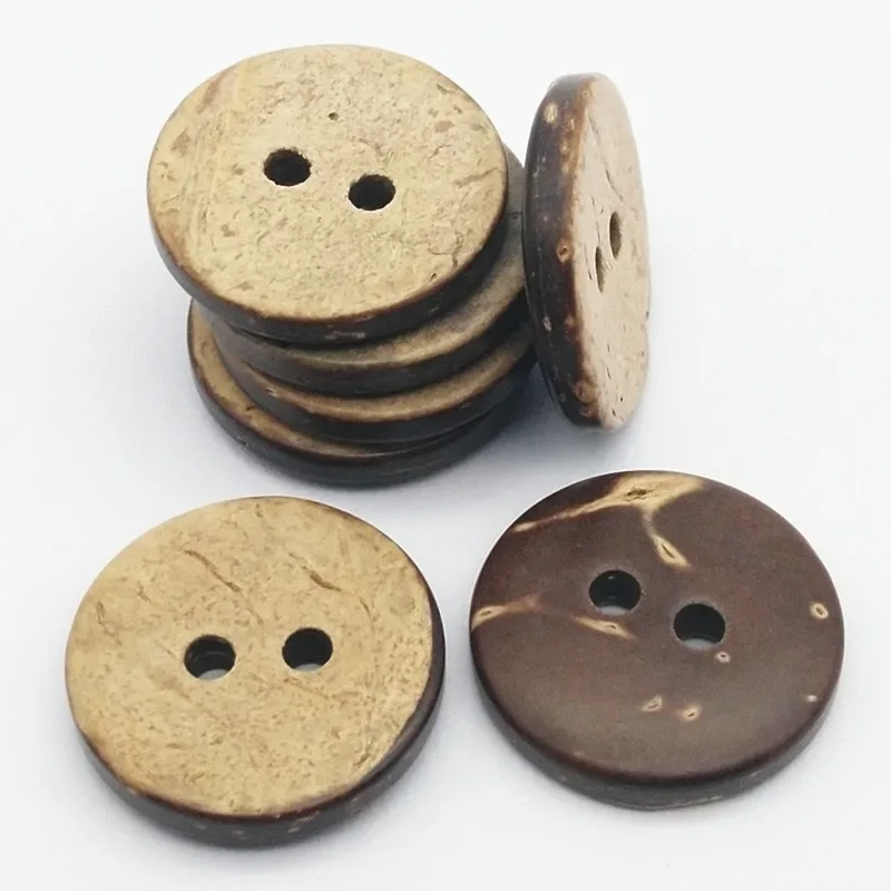 15mm 24L 2 holes regular natural coconut shell button for shirt, natural shirt button