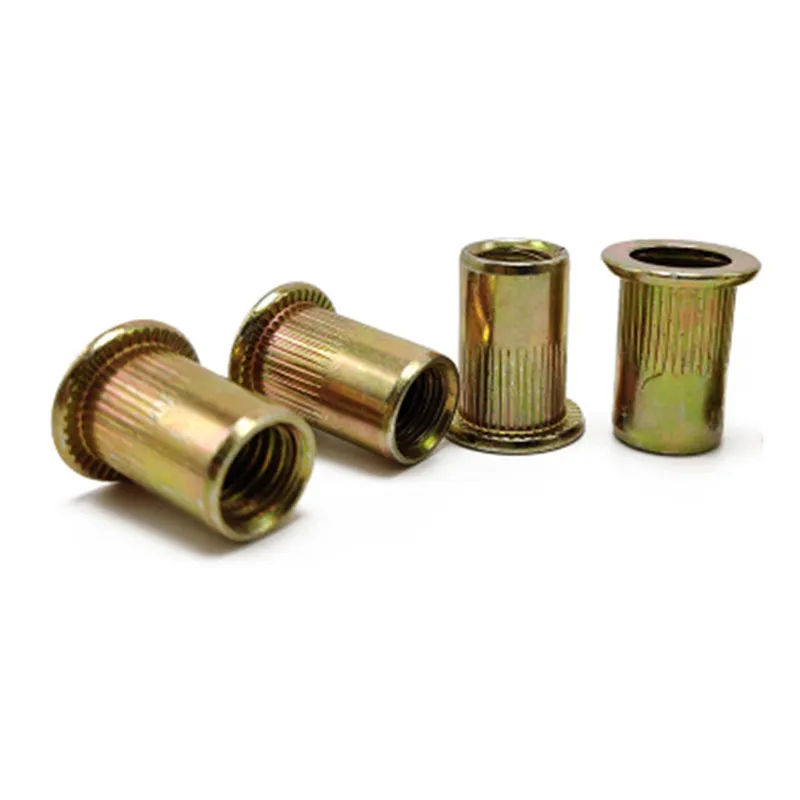 Custom M5 M6 M8 Furniture Threaded Zinc Plated Flat Head Carbon Steel Blind Rivet Insert Nut