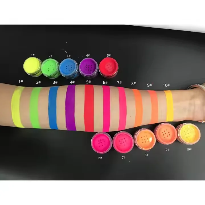 Wholesale high pigment eyeshadow cosmetics neon pigment fluorescent pigment eyeshadow