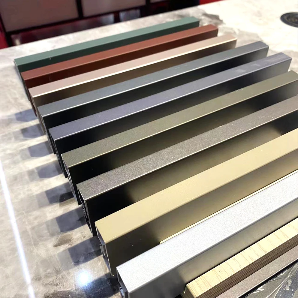 Showcase frame profiles aluminium extrusion sliding door system hanger rail with accessories