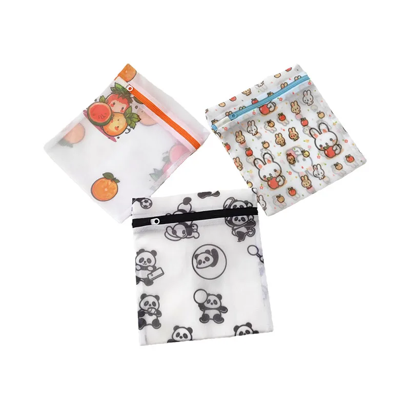 Custom Pattern Fine Mesh Laundry Bag with Panda Design Plastic Material for Travel Use Features Custom Logo