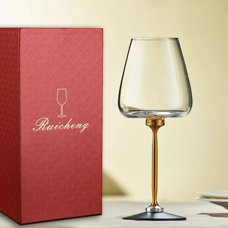 Wholesale Customised Luxury Gift Rotating metal red wine glass for wedding gifts