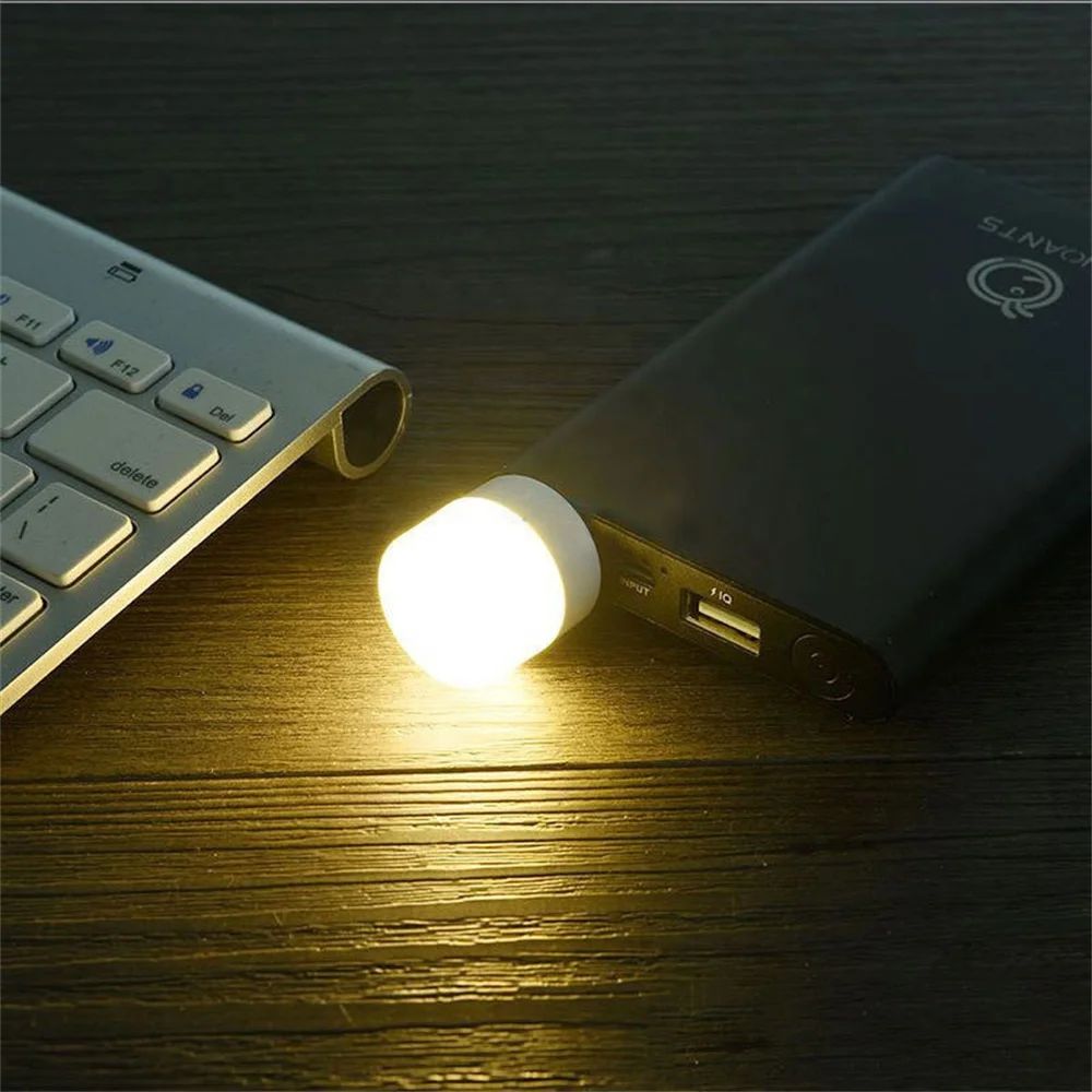 Portable USB Plug Night Light Lamp Small Book Lamps LED Eye Protection Reading Computer Mobile Power Charging Light