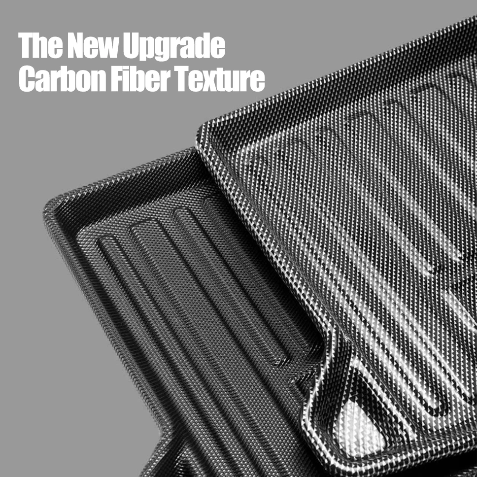 2024 Muchkey Carbon Fiber Cargo Liners Trunk Luggage Car Boot Mat Durable Waterproof TPV TPE 3D Car Trunk Mats For Toyota RAV4