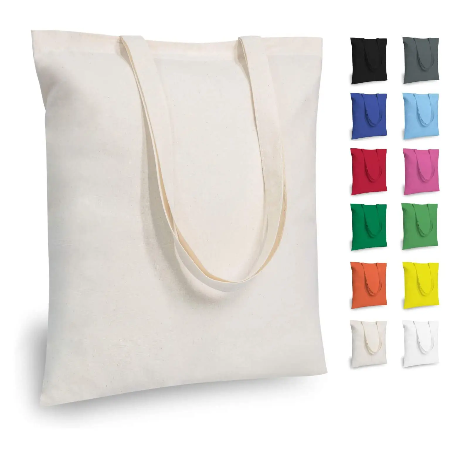 Wholesale Personalized Plain Tote Bag Sublimation Blank Canvas Tote Bags Custom Logo Cotton Canvas Shopping Bag