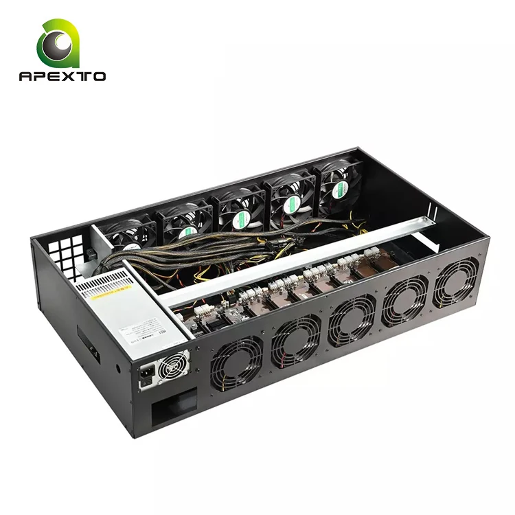 Новый корпус для сервера 12 gpu, корпус для сервера B12S с блоком питания 2500 Вт/3300 Вт/3600 Вт, 10x12038 вентилятором и 3090 3080 170HX A2000 A4000, графическая карта