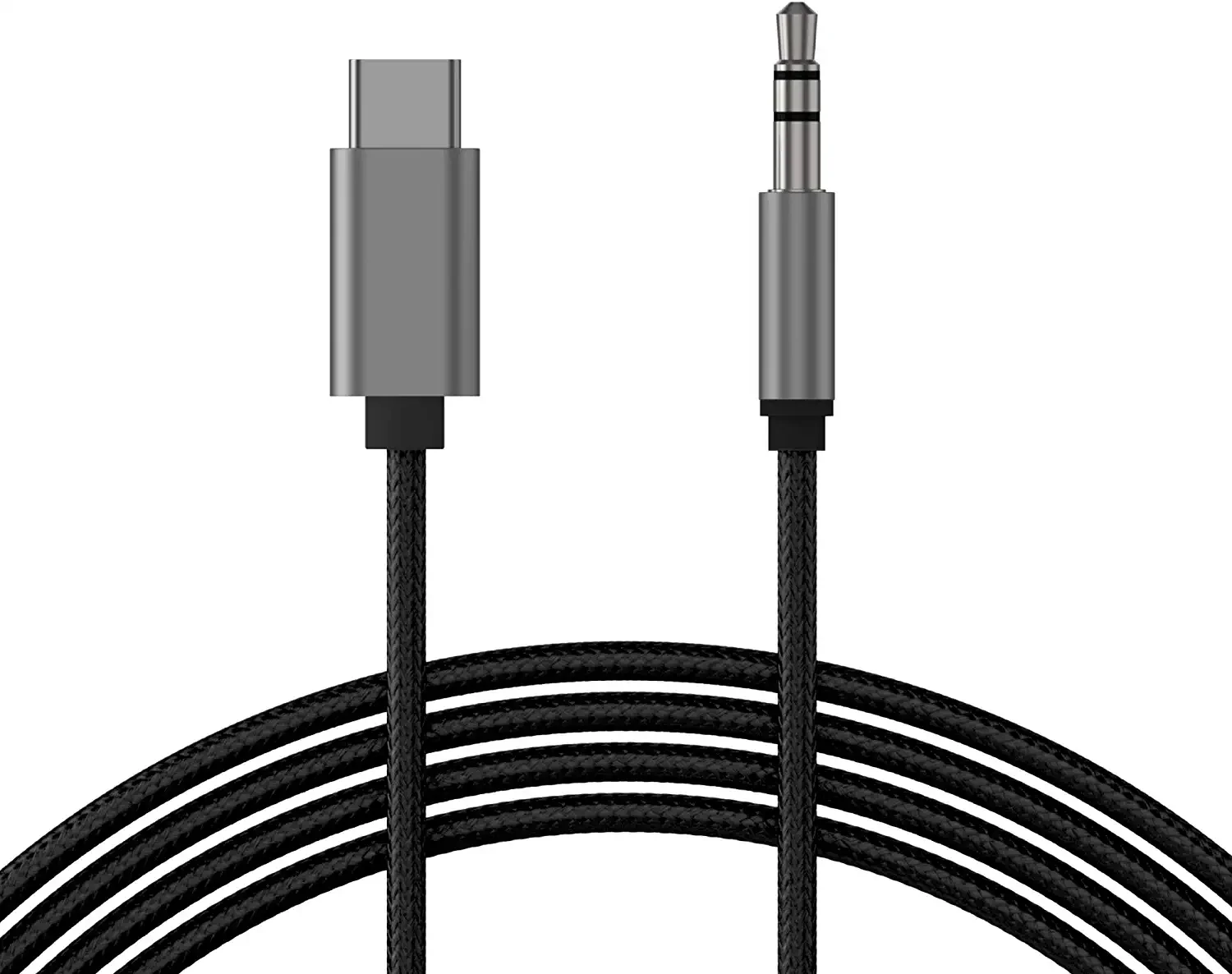 USB-C to 3.5mm Aux Jack Audio Cable - 6ft Braided Type C Cord Heavy Duty Headphone Stereo Adapter for Samsung Galaxy