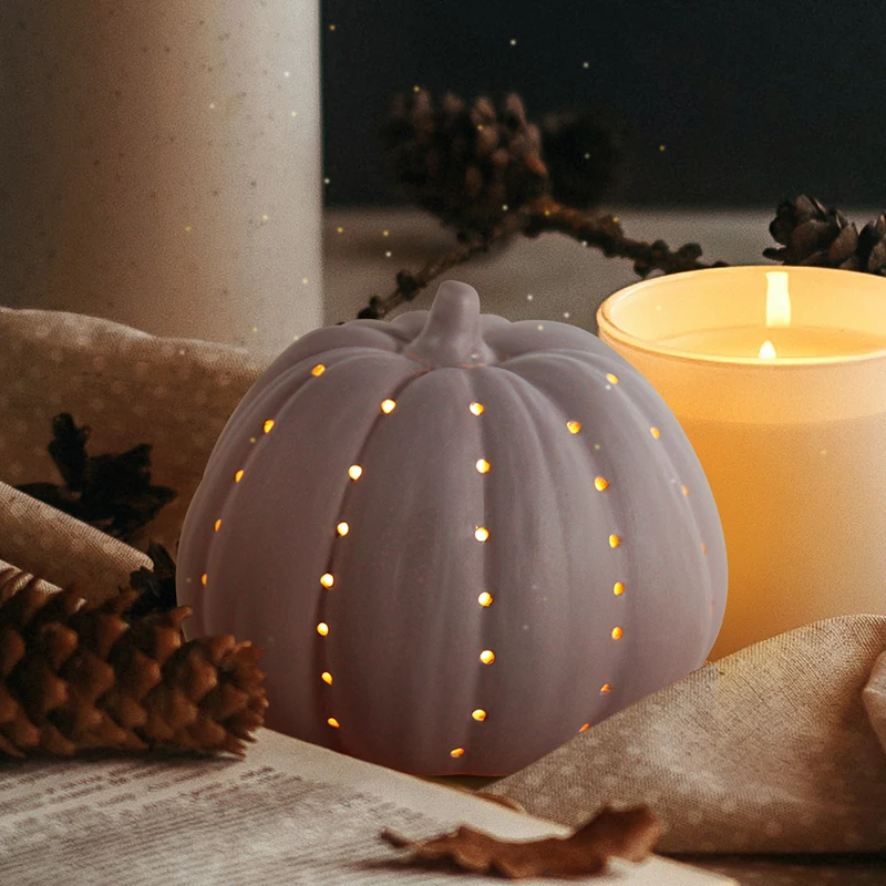 Custom Jack o Lanterns Pumpkins Ceramic Table Lamps Holiday Decor Pumpkins Artificial Decorative Halloween Lights Gifts