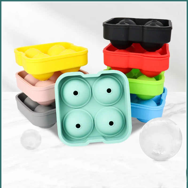 2.5 inch Single Hole Silicone Ice Ball Maker Silicone Ice Moulds Whiskey Wine Cocktail sphere ice mold