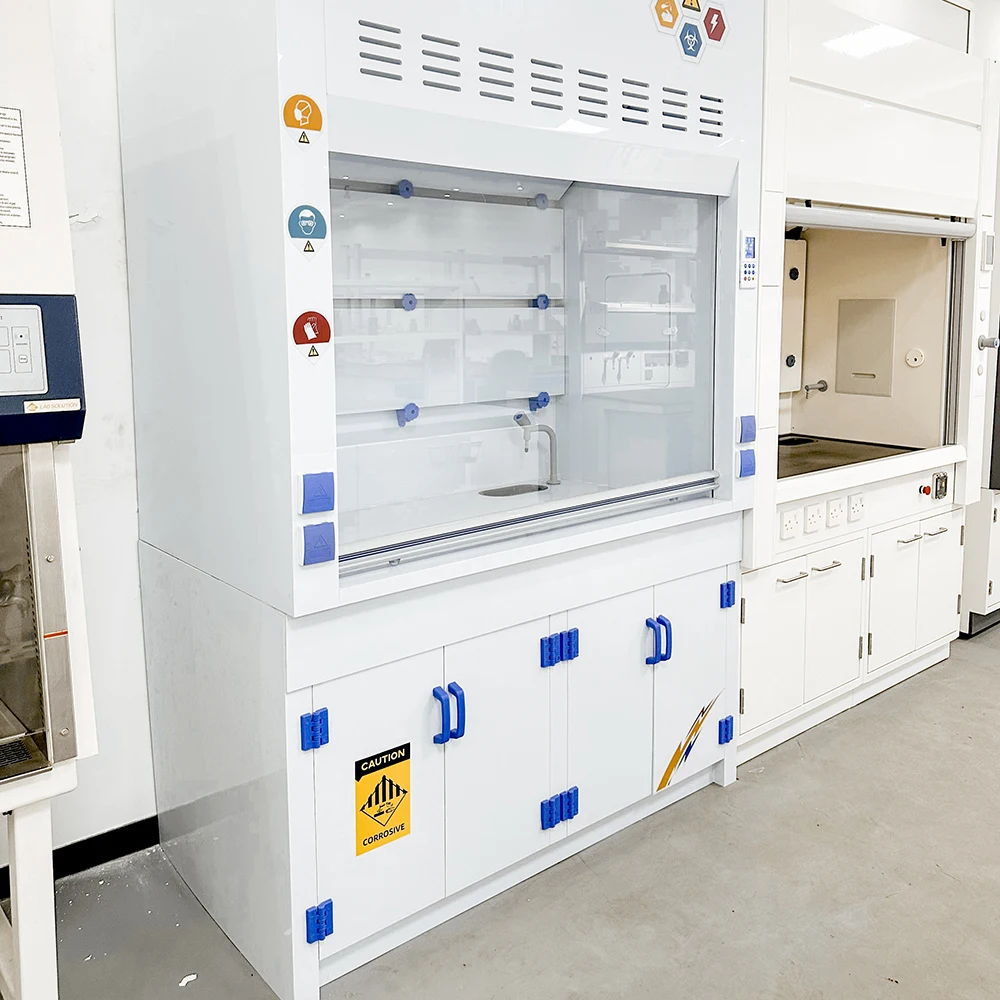 Laboratory Small Mobile Fume Cupboards Chemical Constant Volume Metal Fume Hoods With Exhaust Fan For Chemical Fumes