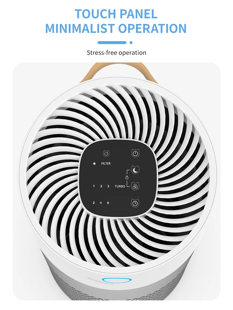 JNUO Air Cleaner Home Active Carbon Filter Remove Smoke Pet Hair H13 HEPA Filter Air Purifier