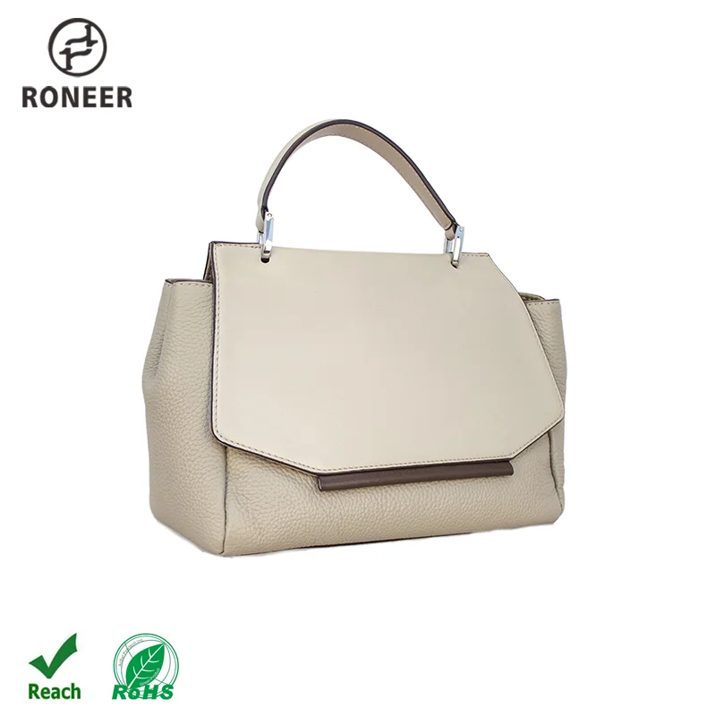 Guangzhou factory custom luxury real leather handbags genuine leather handbags for women hand bags office ladies