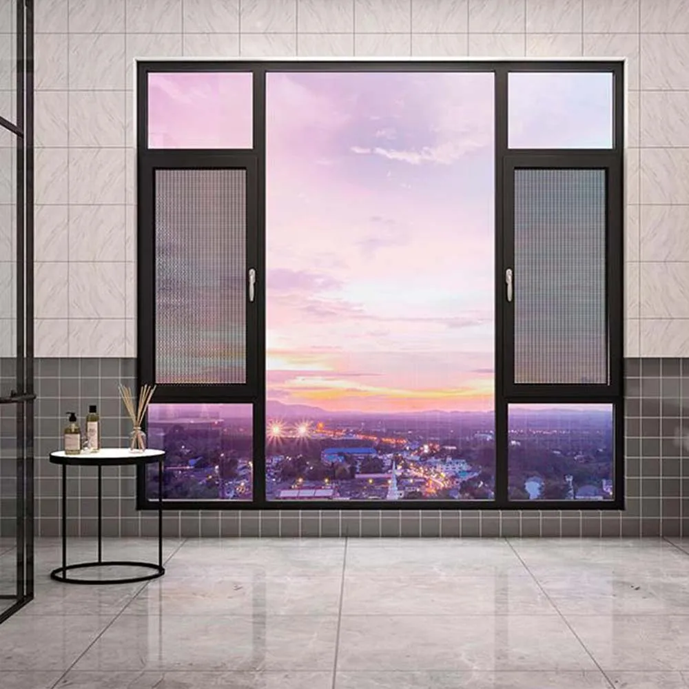 glass windows large fixed panels casement awning aluminum frame double glaze for houses kitchen bedroom bathroom