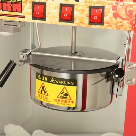 Fuqi Wholesale Price Flat Top Mirror Type Popcorn Machine Commercial Popcorn Maker Industrial Pop Corn Machine For Sale